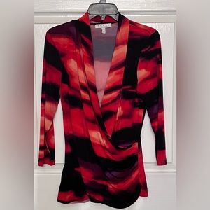 Chaus NY blouse. Red and black.
